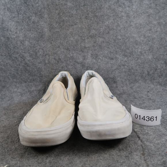 Vans Shoes Womens 7 Classic Slip On Sneakers Casual White Canvas Skate Trainers - Picture 2 of 11